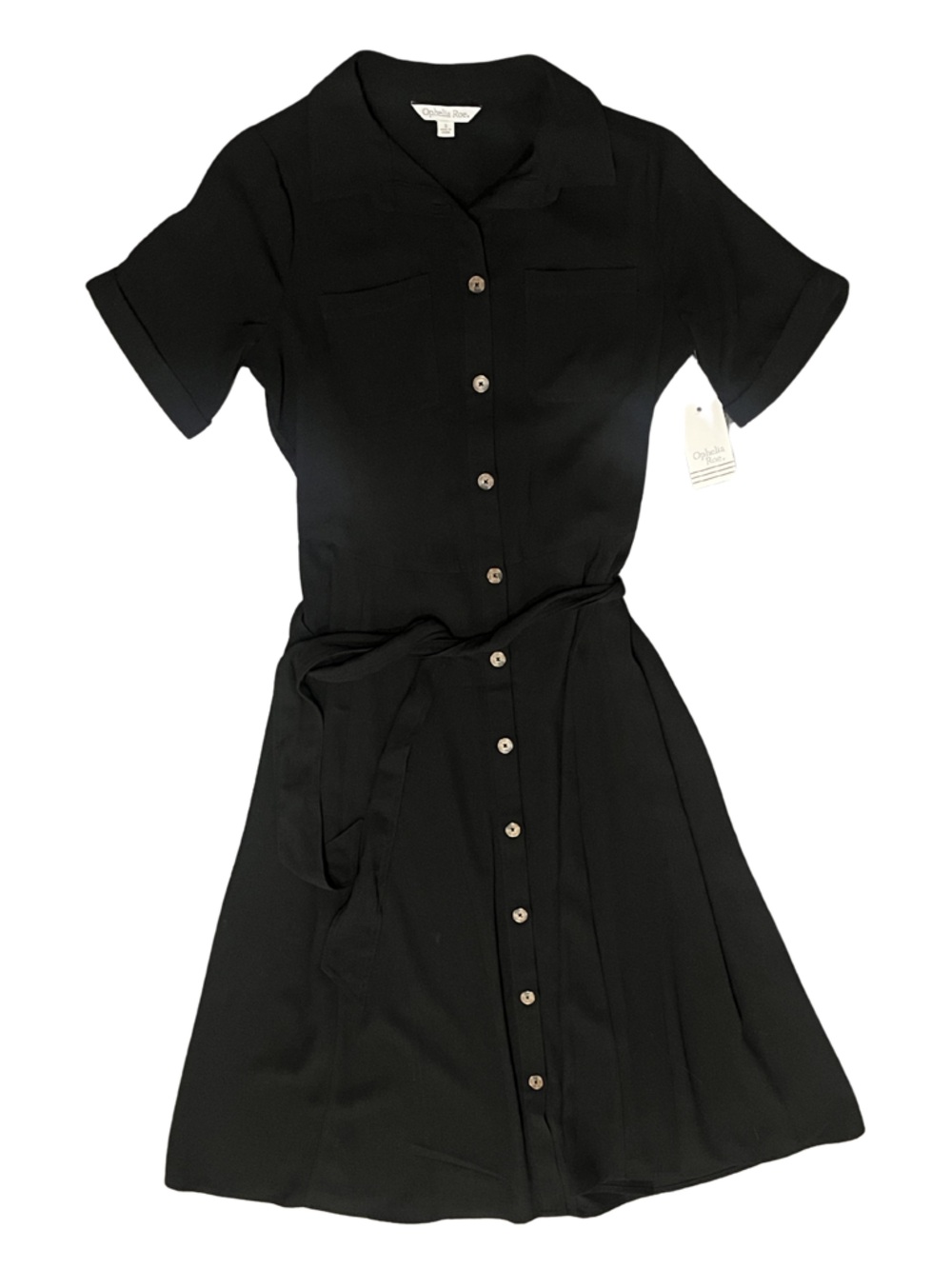 NWT Utility Button Front Shirt Dress with Waist Tie | Ophelia Roe | Size Small - Picture 1 of 8